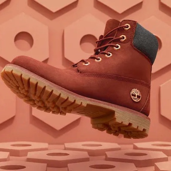 NWB - EXCLUSIVE RELEASE - Decade Old - Burgundy Timberlands 6" Boots w/ Denim - Picture 2 of 12